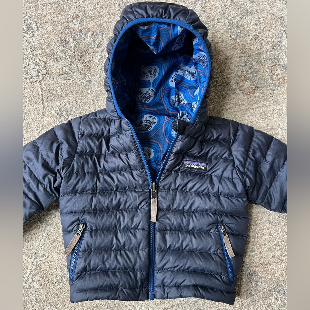 Patagonia Baby Reversible Down Sweater Hoodie 2T